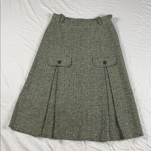 Vintage Wool Skirt with Box Pleats